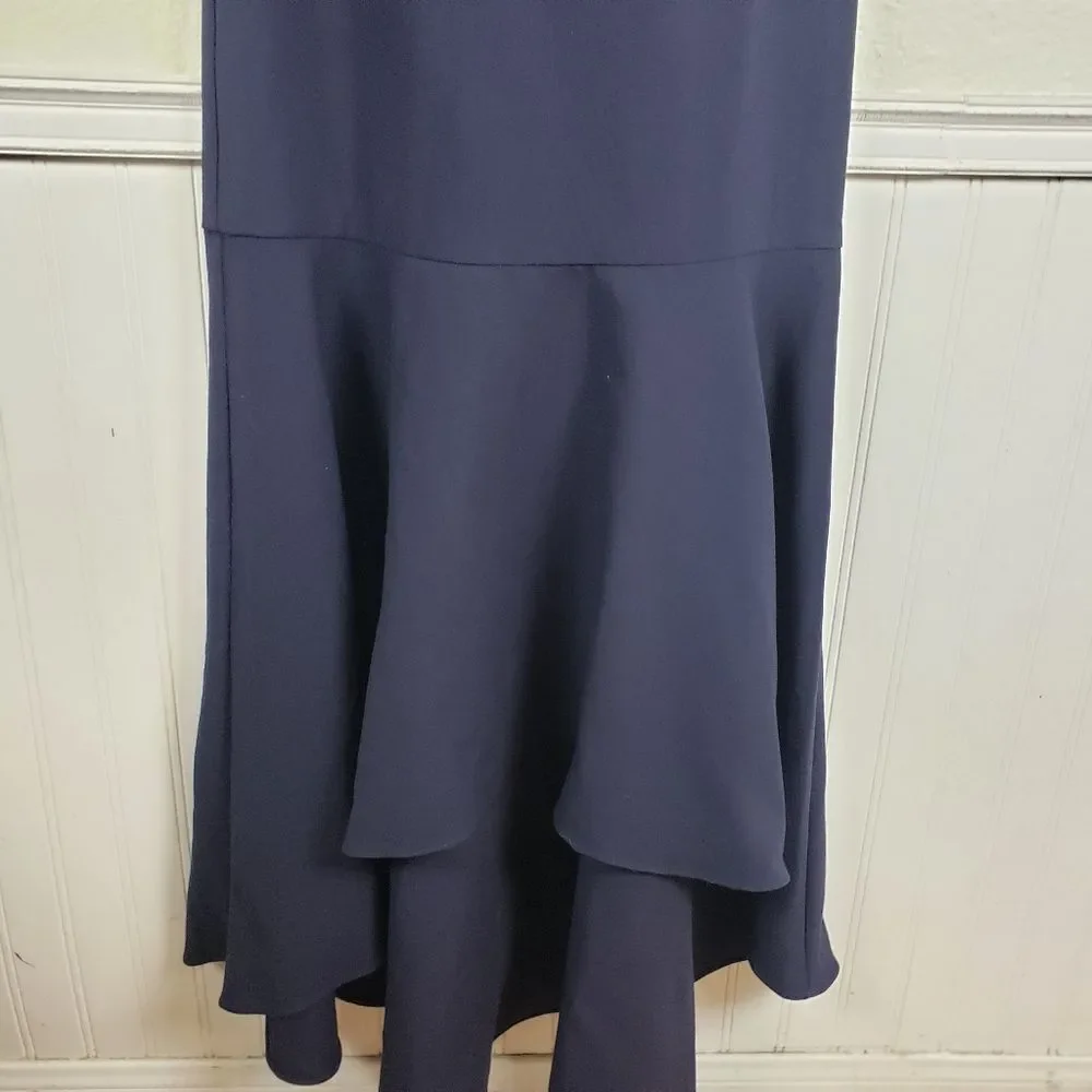 Women's NWT Likely Navy Blue Barnes Sleeveless Mermaid Ruffle Formal Dress SZ 0 - Picture 7 of 15